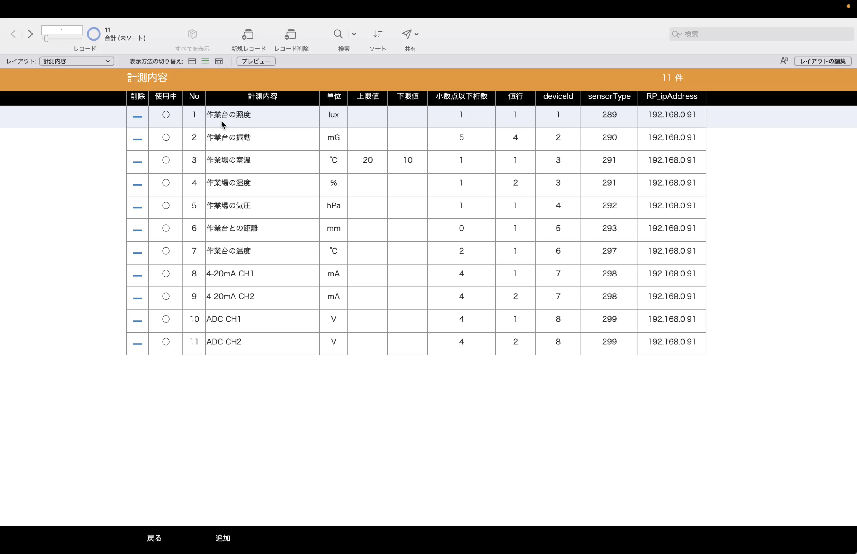 チェックシート